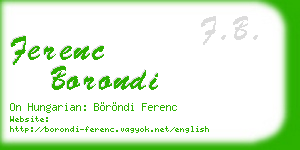 ferenc borondi business card