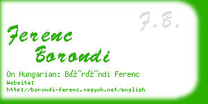 ferenc borondi business card